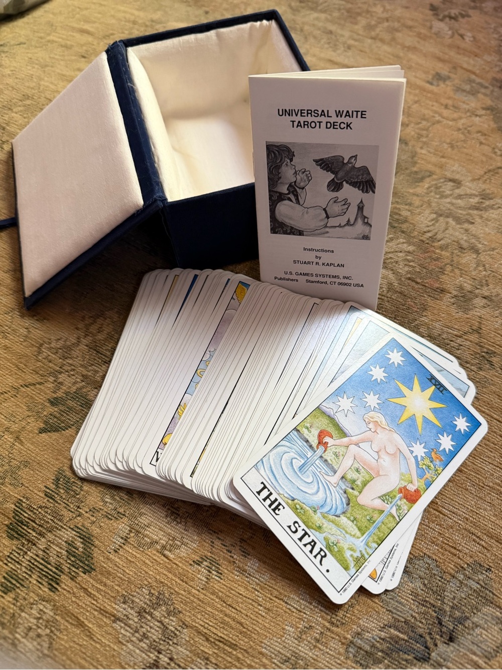 Antique Universal Waite Tarot Deck w/ handmade box from Witch’s estate sale